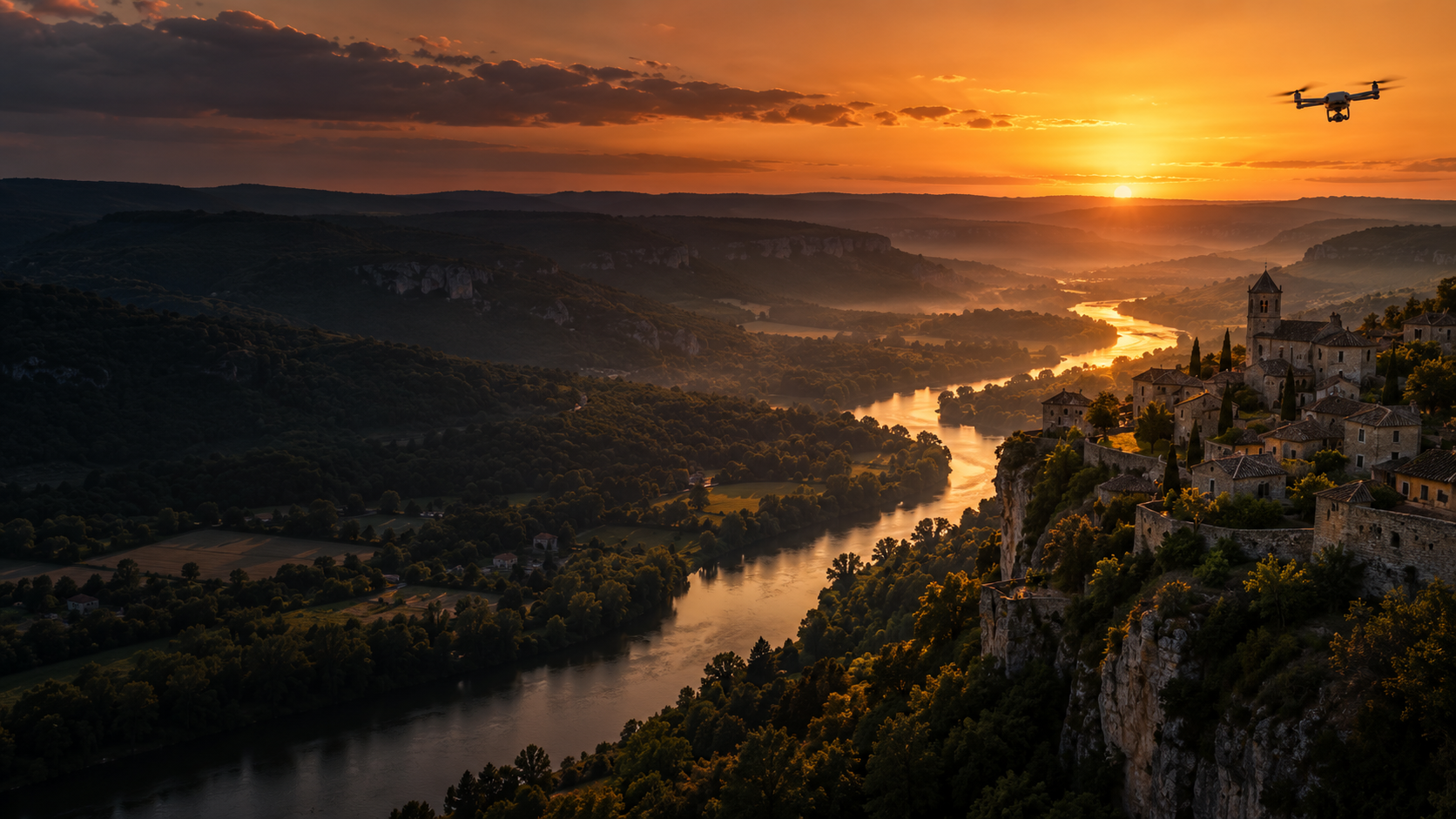 Vallée au crépuscule